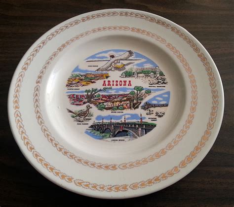 Vintage Arizona Souvenir Decorative 10.5 Plate