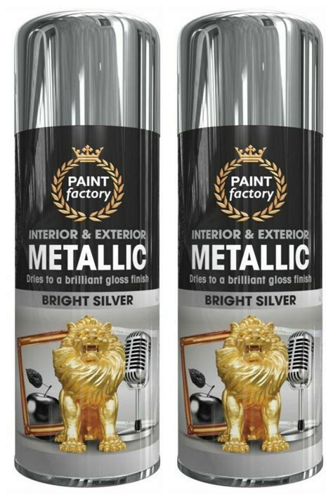 All Purpose Metallic Bright Silver Aerosol Spray Paint Wood Metal