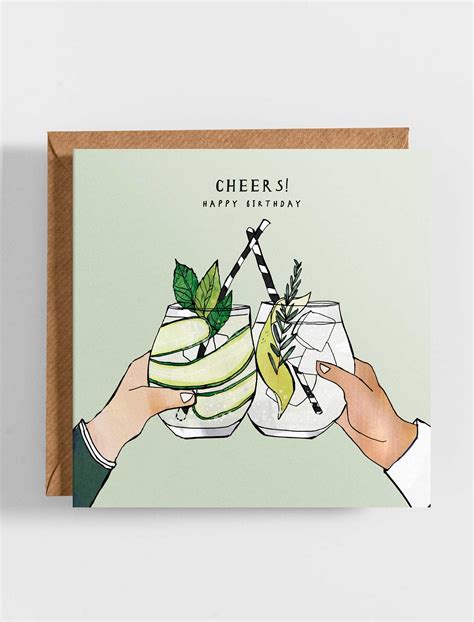 Birthday Cheers Greetings Card Katie Cardew Illustrations