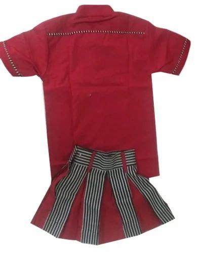 Striped Printed Girls Red Black Skirt Shirt School Uniform, Small, Age ...