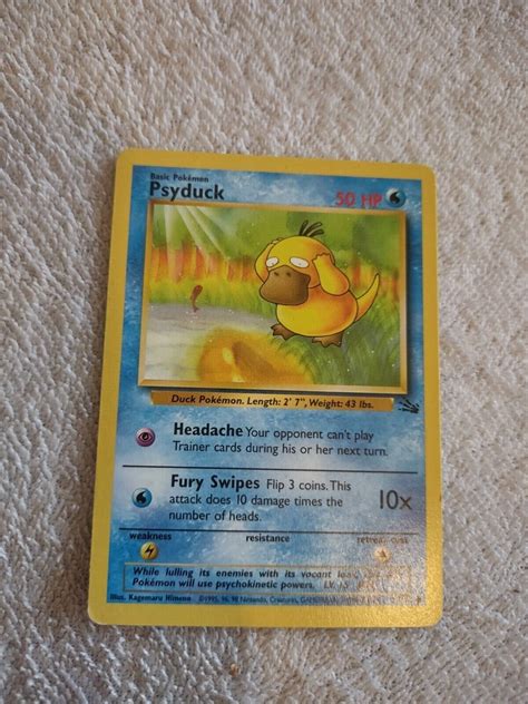 Pok Mon Tcg Psyduck Fossil Regular Unlimited Common Ebay