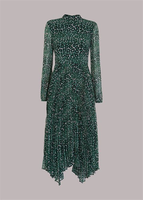 Multicolour Petal Animal Pleated Dress | WHISTLES | Whistles UK