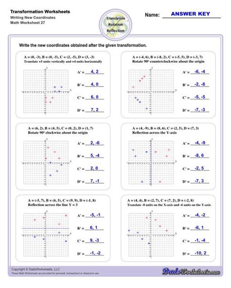 Free Transformational Geometry Worksheet Download Free