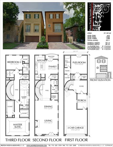 3 Story Townhouse Floor Plans | Printable Templates Free