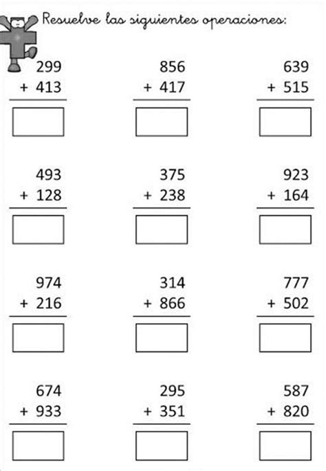 Ficha De Sumas Y Restas