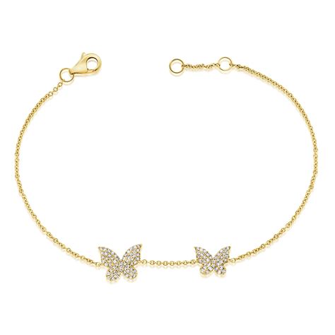 14K Gold Diamond Butterfly Bracelet - David Alexander Jewelers