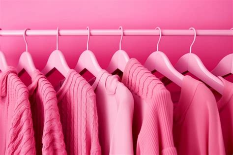 Premium Photo Pink Clothes Hang On A Rack With One Of Them Pink