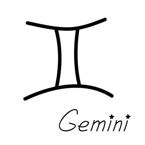 Signo del zodiaco gemini dibujado a mano Símbolo esotérico dibujado