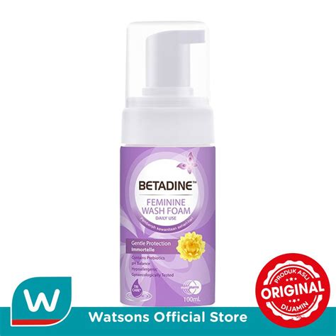 Jual Betadine Feminine Wash Foam Gentle Protection Immortelle 100ml Shopee Indonesia