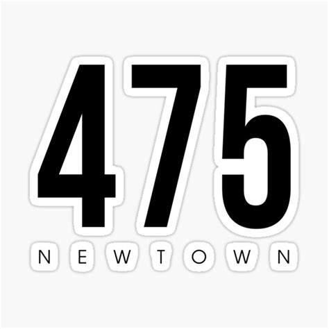 "Newtown, CT - 475 Area Code design" Sticker by CartoCreative | Redbubble