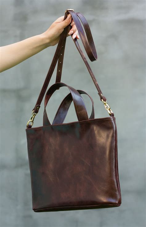 Brown Leather Bag Woman Leather Handbag Brown Shoulder Bag Etsy