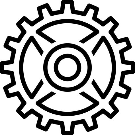 Black Line Icon For Cogwheel 44803738 Vector Art At Vecteezy