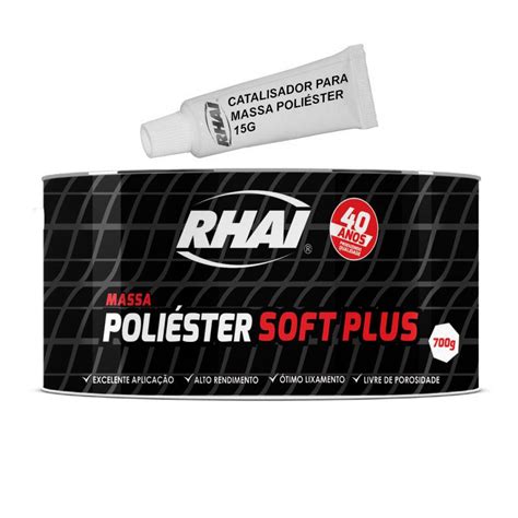 Massa Poliéster Soft Plus 900GR Rhai Shopee Brasil