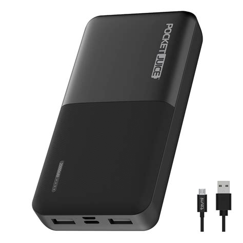 Tzumi PocketJuice Slim Pro - 20,000 mAh Travel Portable Charger, USB