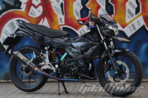 Modifikasi Satria Fu Warna Hitam Berani Tampil Sangar Onpos