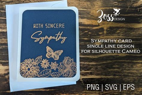 Sympathy Card Svg File For Pen Tool Or Foil Quill