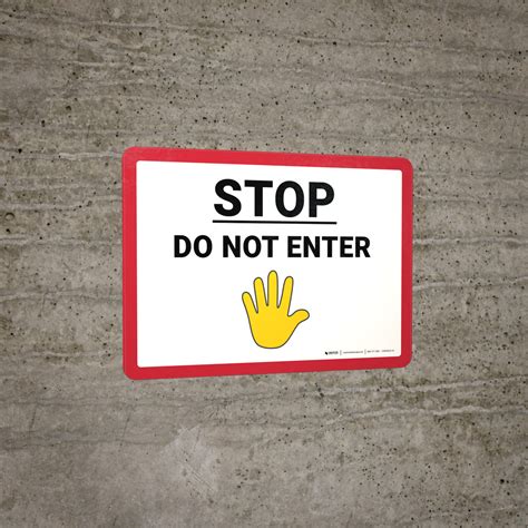 Stop Do Not Enter with Emoji Landscape - Wall Sign