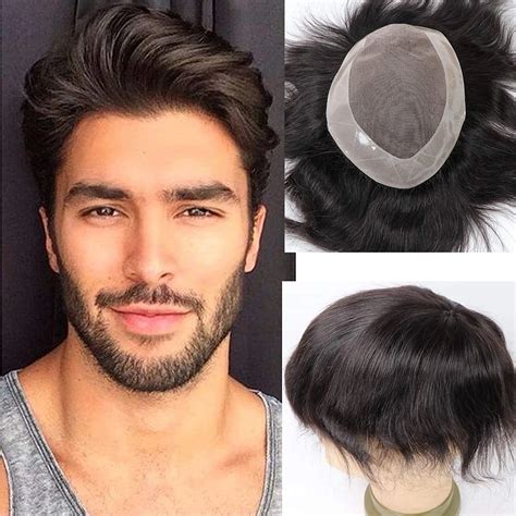 Human Hair Toupee For Men Hair Unit Wigs For Men Mono Lace Men S Wigs Man Toupee Hair Pieces Men