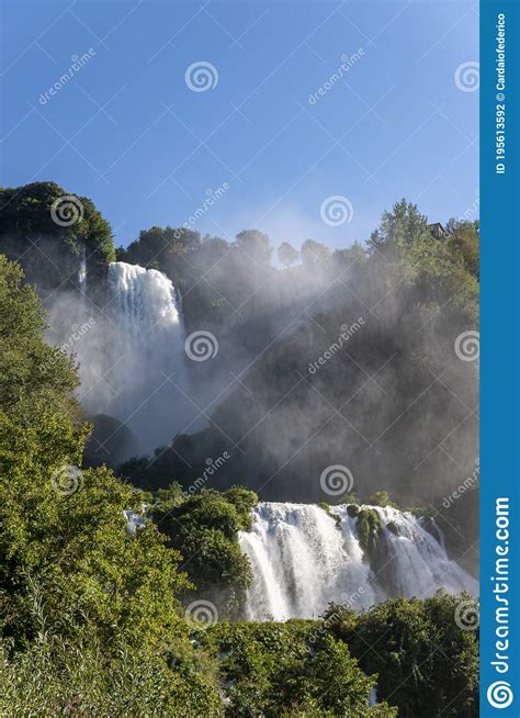 Waterfall of Marmore in Terni Stock Photo - Image of waterfalls, trees ...