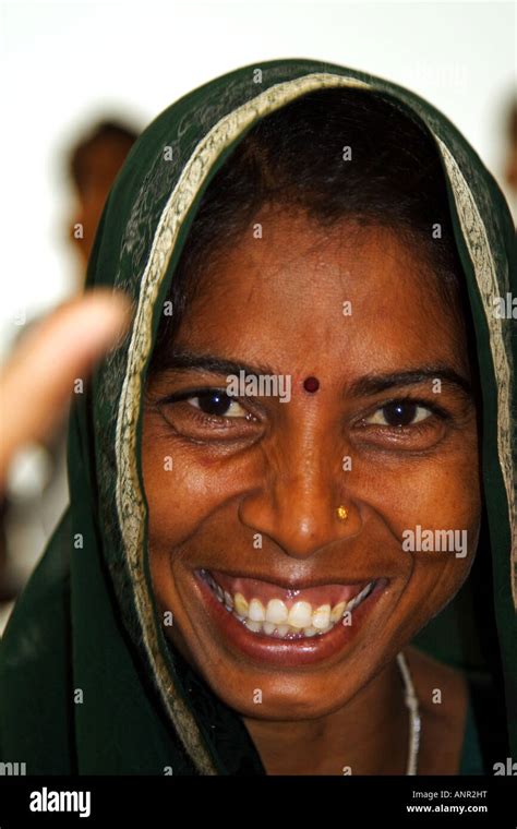 Portrait Of A Smiling Indian Woman Stock Photo Alamy