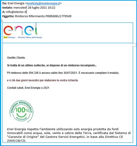 Attenzione alla finta mail che sfrutta il nome di Enel Energia è