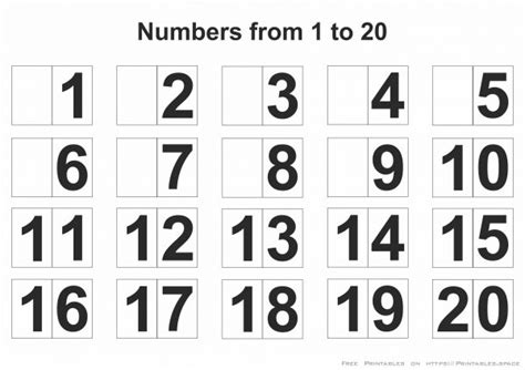 Printable Numbers 1-20 – Free Printables