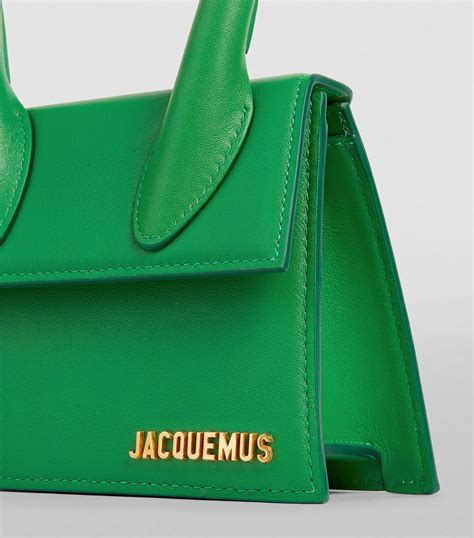 Jacquemus Green Medium Leather Le Chiquito Top Handle Bag Harrods UK