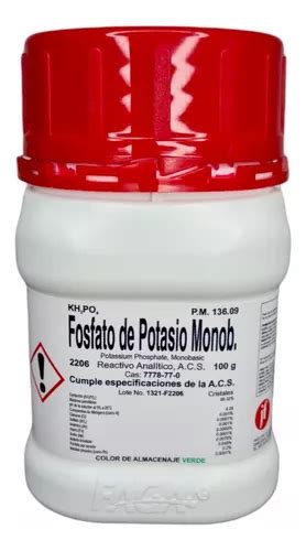 Fosfato De Potasio Monobasico R A 100g Fagalab MercadoLibre