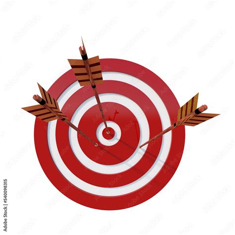 Darts Target Aim Vector Cartoon Illustration Vector Illustration Of The Red Dartboard On White