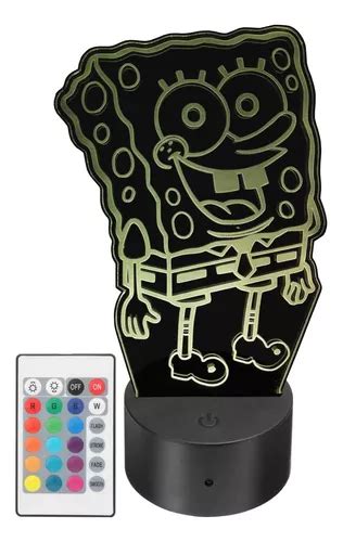 Lámpara Led Decorativa Bob Esponja Rgb Personalizada Meses sin intereses