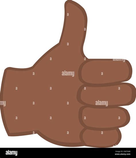 Vector Emoticon Illustration Of A Brown Hand With Thumb Up Stock Vector