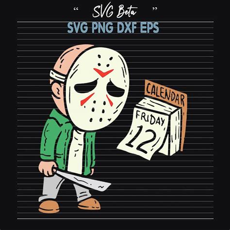 Jason Voorhees Calendar Friday The 12th Svg Horror Calendar Svg