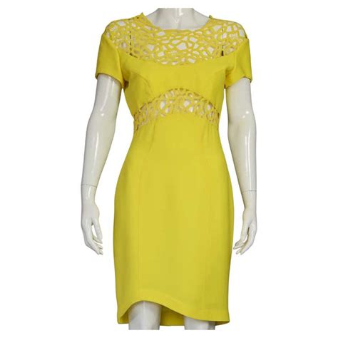 Vintage Silk Yellow Floral Print Cocktail Dress 1950s 1960s For Sale