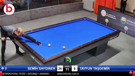 Semih Saygıner Vs Tayfun Taşdemir 3 Bant Bİlardo Şampİyonasi 3etap