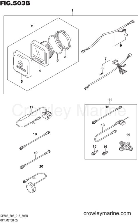 OPT METER 2 DF60A E03 Serial Range Four Stroke Outboard 40 DF40AT