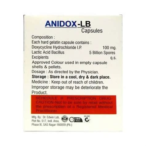 Anidox Lb Mg Doxycycline Hydrochloride And Lactic Acid Bacillus