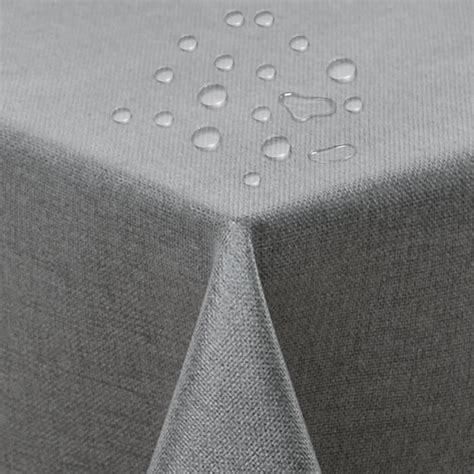 Nappe Lavable Et Anti Taches Gris Infroissable Anti Taches Aspect Lin