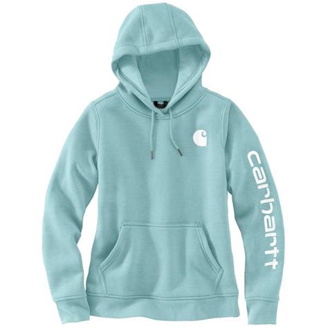 Carhartt Womens Relaxed Fit Midweight Logo Sleeve Graphic Hoodie