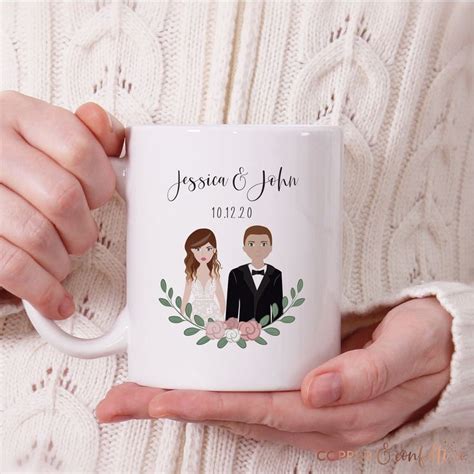 Custom Bride And Groom Illustration Mug Wedding T Wedding Planning