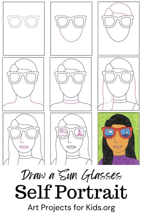 How To Draw A Self Portrait With Sunglasses