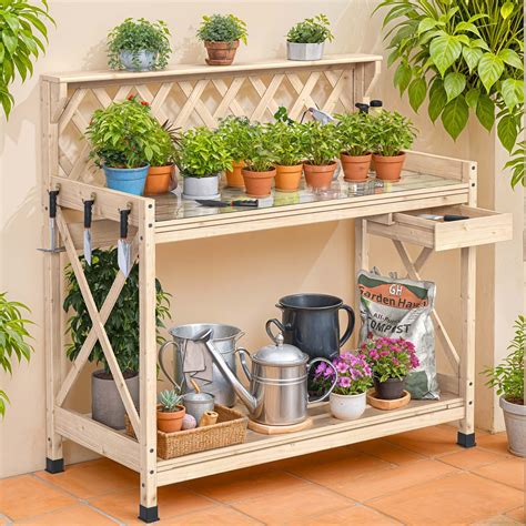 Arlmont Co Bhargavi Wood Potting Bench Wayfair