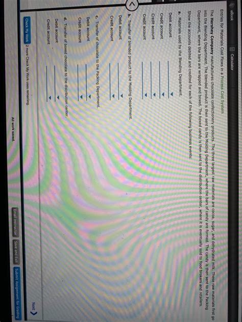 Solved EBook Calculator Entries For Materials Cost Flows In Chegg