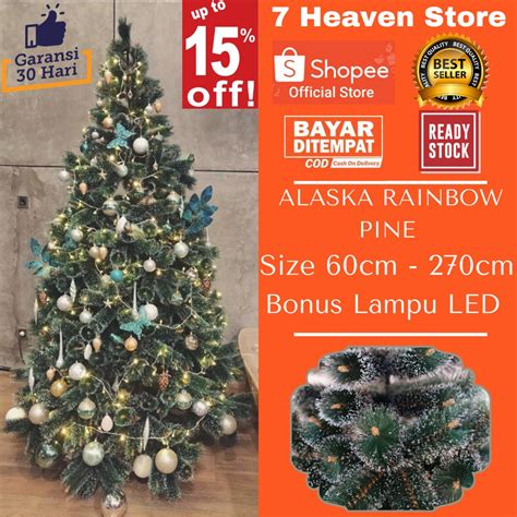 Jual Pohon Natal Mini Murah Tinggi 60cm 60 Cm 2 Feet 2ft Pinus Hijau