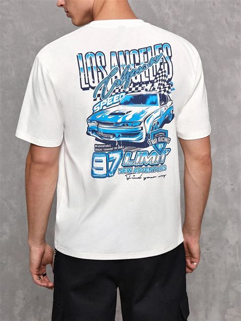 Camiseta Básica Unissex Los Angeles California Car Racing T Sete