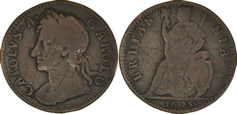 Großbritannien Farthing 1675 Münze Charles II S Kupfer KM 436 1