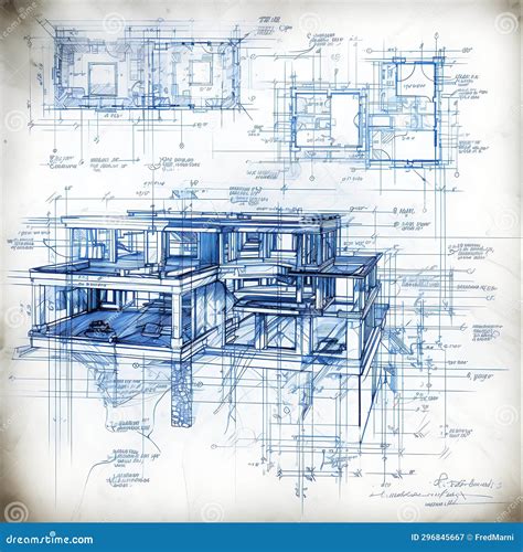 Blueprint of a house stock illustration. Illustration of beautifully ...