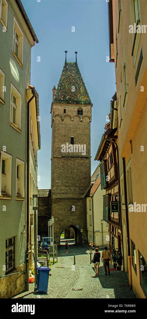 Ulm Tower Metzgerturm Street Unter Der Metzig Stock Photo Alamy