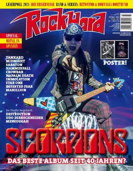 Rudolf Schenker Rock Hard Magazine March 2022 Cover Photo Germany