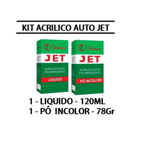 Resina Acrílica Auto Polimerizante Jet Kit pó incolor de 78gr