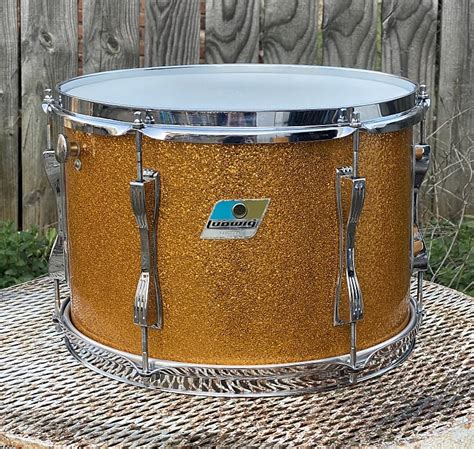 Vintage 1970’s Ludwig “mach Lug” 9x13 Tom Drum In Gold Reverb